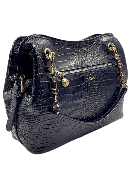 Сумка тоут из натуральной кожи 9815-Croco D.Blue Vasheron, Артикул: 9815-Croco D.Blue фото №1