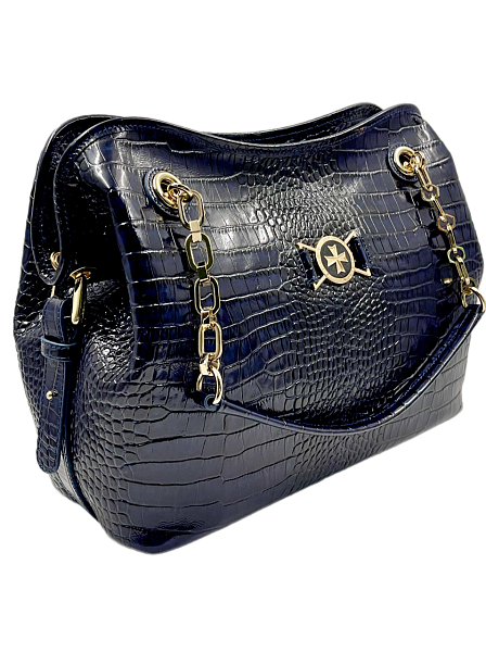 Сумка тоут из натуральной кожи 9815-Croco D.Blue Vasheron, Артикул: 9815-Croco D.Blue фото №1