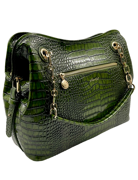 Сумка тоут из натуральной кожи 9815-Croco Green Vasheron, Артикул: 9815-Croco Green фото №1