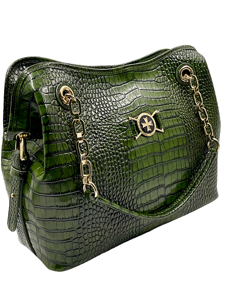 Сумка тоут из натуральной кожи 9815-Croco Green Vasheron, Артикул: 9815-Croco Green фото №1