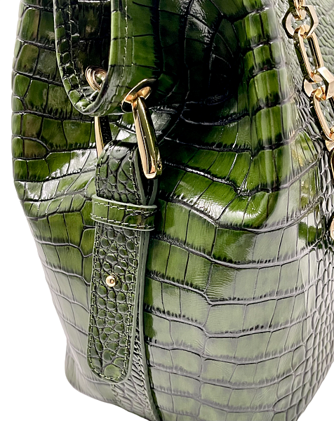 Сумка тоут из натуральной кожи 9815-Croco Green Vasheron, Артикул: 9815-Croco Green фото №1