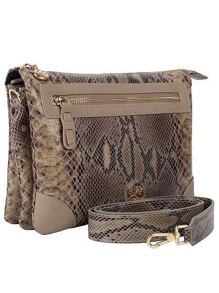 Женская сумка NARVIN из натуральной кожи 9816-Piton Sand Vasheron, Артикул: 9816-Piton Sand фото №1