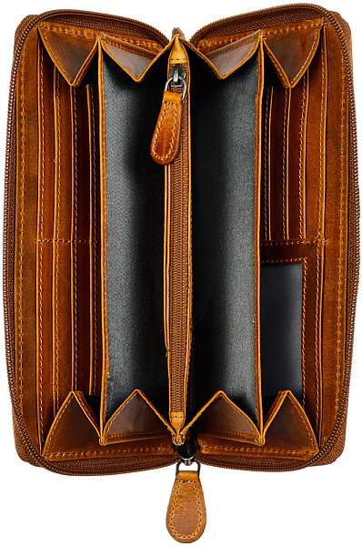 Кошелек KLONDIKE DIGGER «Viola», натуральная кожа в коньячном цвете, 19,5 х 10 x 2,5 см KD1045-04 KLONDIKE 1896, Артикул: KD1045-04 фото №1