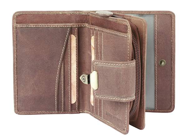 Бумажник женский KLONDIKE «Kitty», натуральная кожа в светло-коричневом цвете, 9 х 12,5 х 3 см KD1029-02 KLONDIKE 1896, Артикул: KD1029-02 фото №1