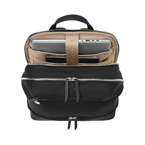 Рюкзак VICTORINOX Victoria Signature Deluxe Backpack, черный, нейлон/кожа, 32x18x39 см 612201 Victorinox, Артикул: 612201 фото №1