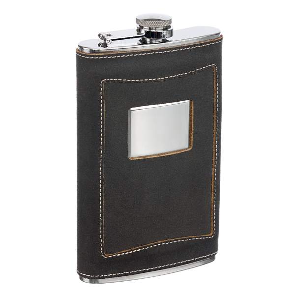 Фляга S.Quire 0,27 л, сталь+натуральная кожа, коричневая HA03-9 S.QUIRE, Артикул: HA03-9 фото №1