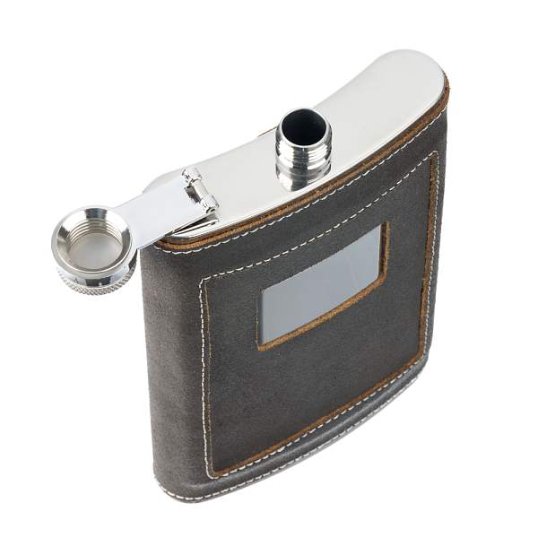 Фляга S.Quire 0,27 л, сталь+натуральная кожа, коричневая HA03-9 S.QUIRE, Артикул: HA03-9 фото №1