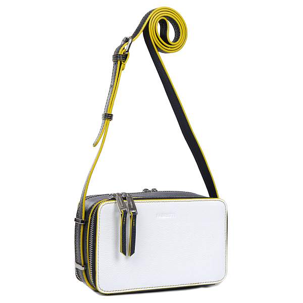 15057R-W1-065/563 white/yellow FABRETTI Сумка жен. нат. кожа Fabretti, Артикул: 15057R-W1-065/563 white/yellow фото №1