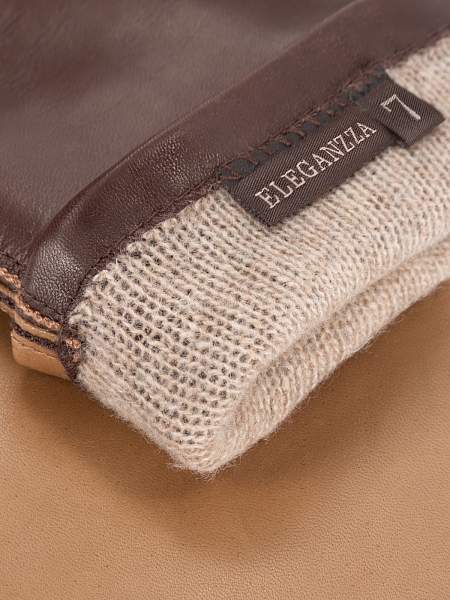 Перчатки женские ш+каш. TOUCH F-IS0065 taupe/d.brown Eleganzza, Артикул: TOUCH F-IS0065-75_01-0001 фото №1