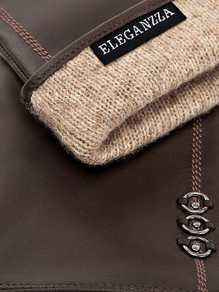 Перчатки женские ш+каш. IS02805-sh d.brown Eleganzza, Артикул: IS02805-sh-7_01-000401 фото №1