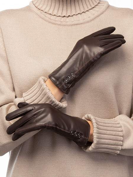 Перчатки женские ш+каш. IS02805-sh d.brown Eleganzza, Артикул: IS02805-sh-7_01-000401 фото №1
