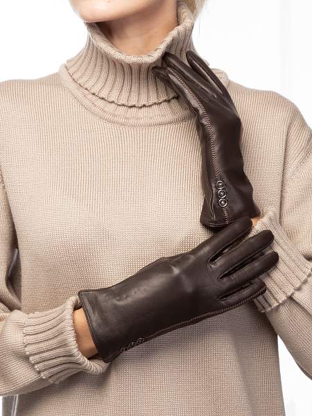 Перчатки женские ш+каш. IS02805-sh d.brown Eleganzza, Артикул: IS02805-sh-7_01-000401 фото №1