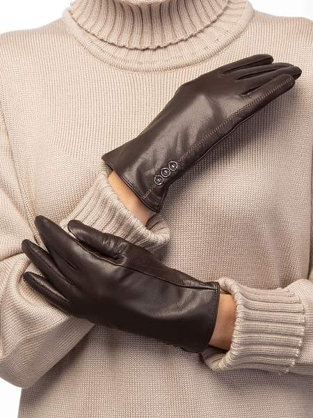 Перчатки женские ш+каш. IS02805-sh d.brown Eleganzza, Артикул: IS02805-sh-7_01-000401 фото №1