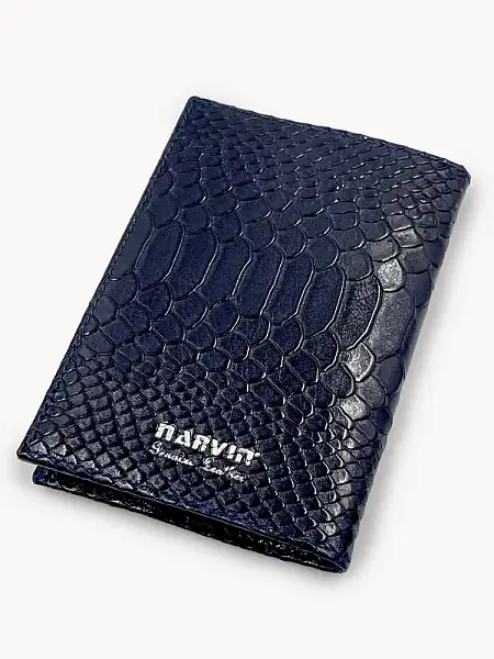 Обложка для паспорта Narvin Vasheron, Артикул: 9158-Anaconda D.Blue фото №1