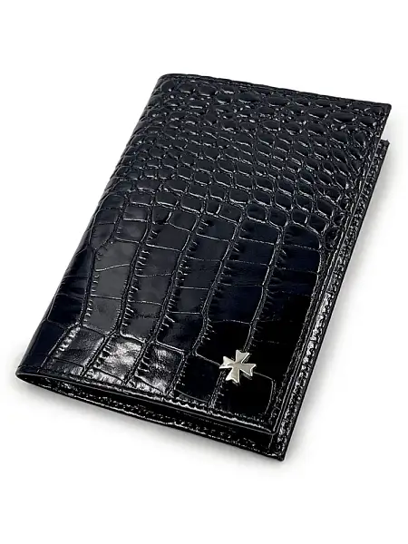 Обложка для паспорта Narvin Vasheron, Артикул: 9158-Croco Black фото №1