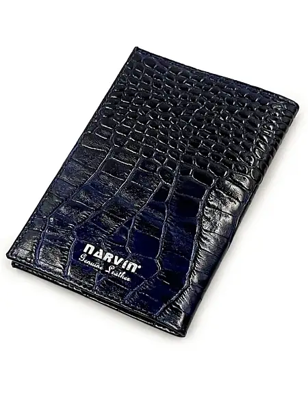 Обложка для паспорта Narvin Vasheron, Артикул: 9158-Croco D.Blue фото №1