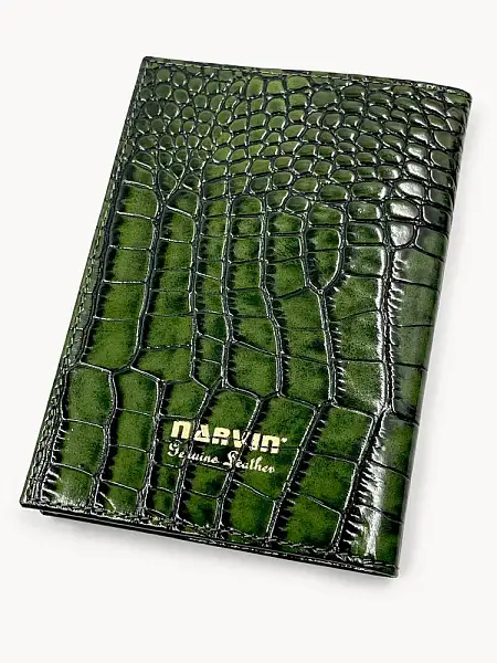 Обложка для паспорта Narvin Vasheron, Артикул: 9158-Croco Green фото №1