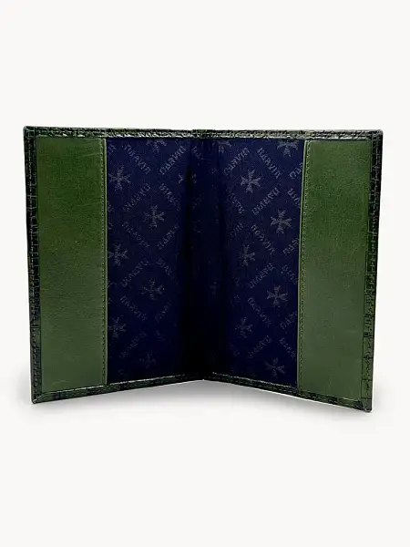 Обложка для паспорта Narvin Vasheron, Артикул: 9158-Croco Green фото №1