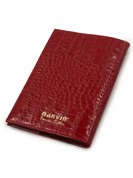 Обложка для паспорта Narvin Vasheron, Артикул: 9158-Croco Red фото №1