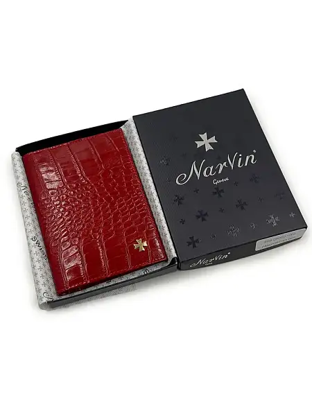 Обложка для паспорта Narvin Vasheron, Артикул: 9158-Croco Red фото №1