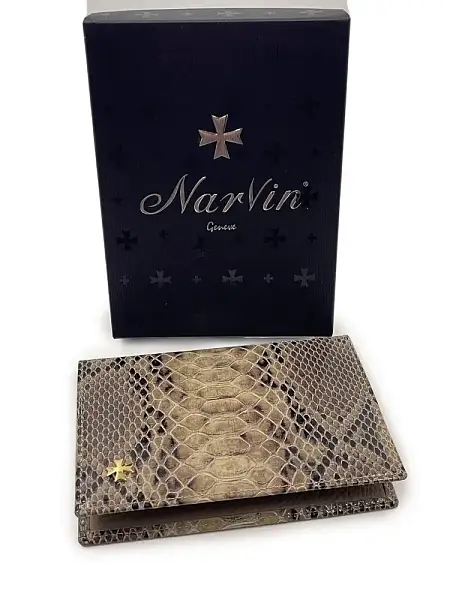 Обложка для паспорта Narvin Vasheron, Артикул: 9158-Piton Sand фото №1