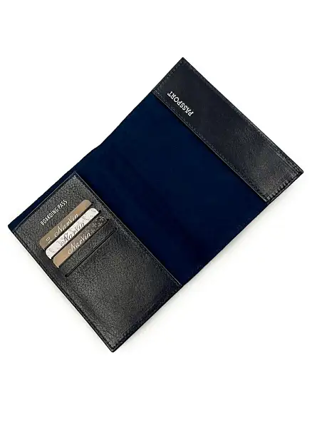 Обложка на паспорт из натуральной кожи NARVIN Vasheron, Артикул: 9161-Croco D.Blue фото №1