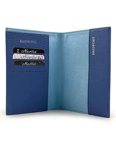 Обложка на паспорт из натуральной кожи NARVIN Vasheron, Артикул: 9161-Polo Tiffany фото №1