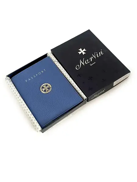 Обложка на паспорт из натуральной кожи NARVIN Vasheron, Артикул: 9161-Polo Tiffany фото №1