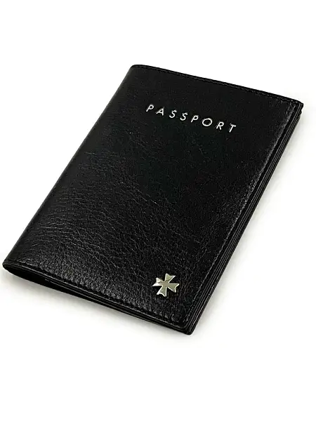 Обложка на паспорт из натуральной кожи NARVIN Vasheron, Артикул: 9161-Vegetta Black фото №1