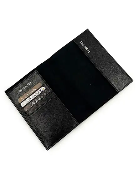 Обложка на паспорт из натуральной кожи NARVIN Vasheron, Артикул: 9161-Vegetta Black фото №1