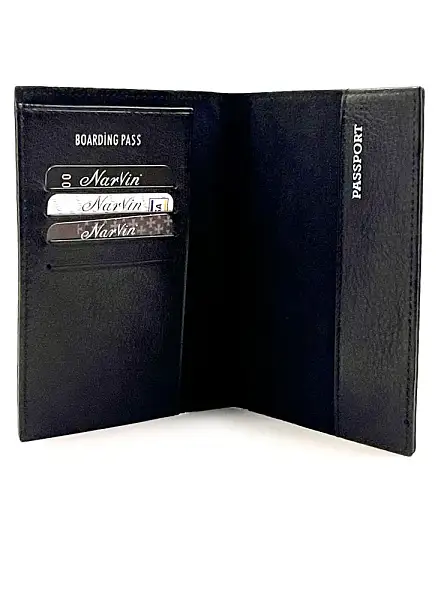 Обложка на паспорт из натуральной кожи NARVIN Vasheron, Артикул: 9161-Vegetta Black фото №1