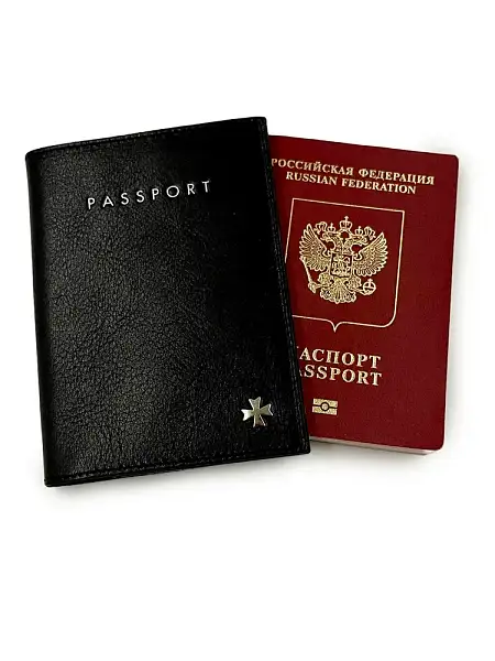 Обложка на паспорт из натуральной кожи NARVIN Vasheron, Артикул: 9161-Vegetta Black фото №1