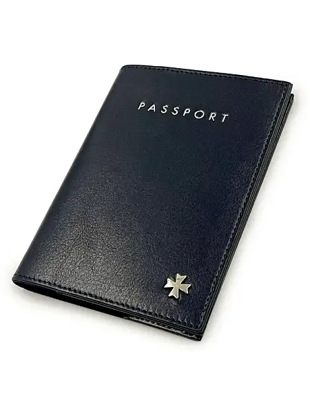 Обложка на паспорт из натуральной кожи NARVIN Vasheron, Артикул: 9161-Vegetta D.Blue фото №1