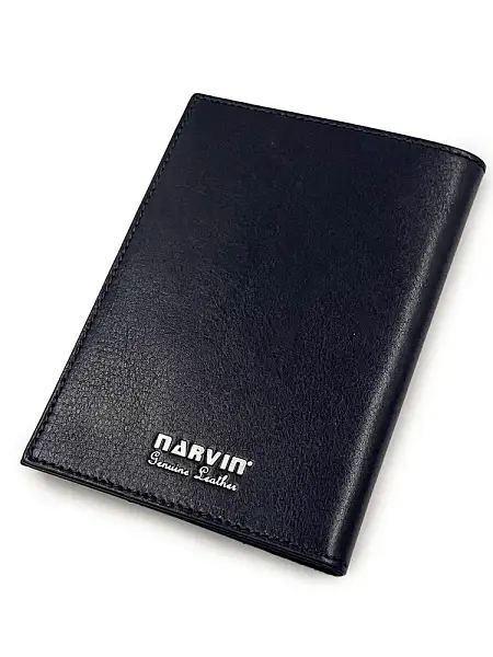 Обложка на паспорт из натуральной кожи NARVIN Vasheron, Артикул: 9161-Vegetta D.Blue фото №1