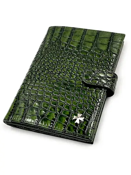 Обложка для автодокументов и паспорта NARVIN из натуральной кожи Vasheron, Артикул: 9175-Croco Green фото №1