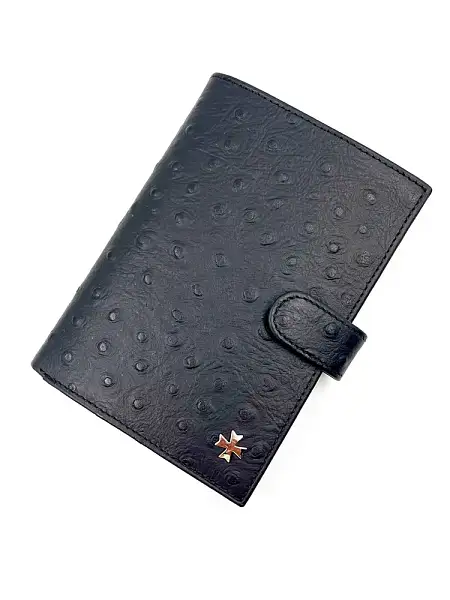 Обложка для автодокументов и паспорта NARVIN из натуральной кожи Vasheron, Артикул: 9175-Ostrich Black фото №1