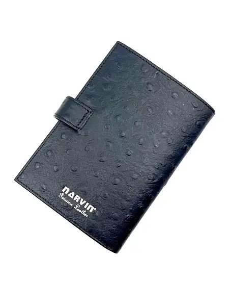 Обложка для автодокументов и паспорта NARVIN из натуральной кожи Vasheron, Артикул: 9175-Ostrich Black фото №1