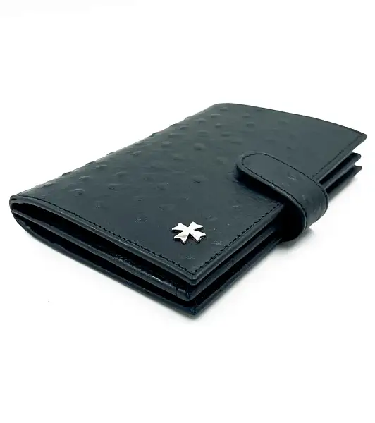 Обложка для автодокументов и паспорта NARVIN из натуральной кожи Vasheron, Артикул: 9175-Ostrich Black фото №1