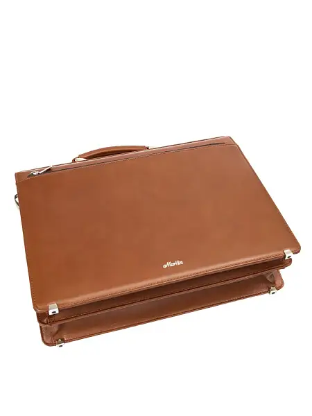 Портфель деловой из натуральной кожи NarVin 9737-Croco Caffe Vasheron, Артикул: 9737-Croco Caffe фото №1