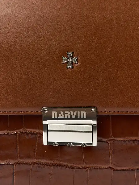 Портфель деловой из натуральной кожи NarVin 9737-Croco Caffe Vasheron, Артикул: 9737-Croco Caffe фото №1