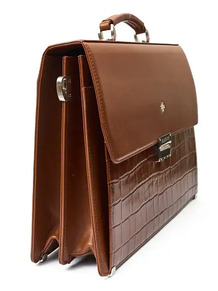 Портфель деловой из натуральной кожи NarVin 9737-Croco Caffe Vasheron, Артикул: 9737-Croco Caffe фото №1