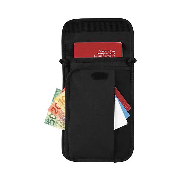 Кошелёк на шею VICTORINOX Travel Essentials Security Neck Pouch, черный, полиэстер, 14х1х22 см 653378 Victorinox, Артикул: 653378 фото №1