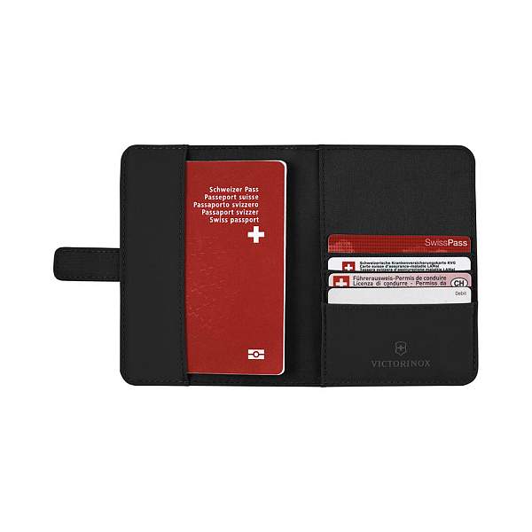 Обложка для паспорта VICTORINOX Travel Essentials, с защитой от сканирования RFID, чёрная, полиэстер, 11x1x15 см 653361 Victorinox, Артикул: 653361 фото №1