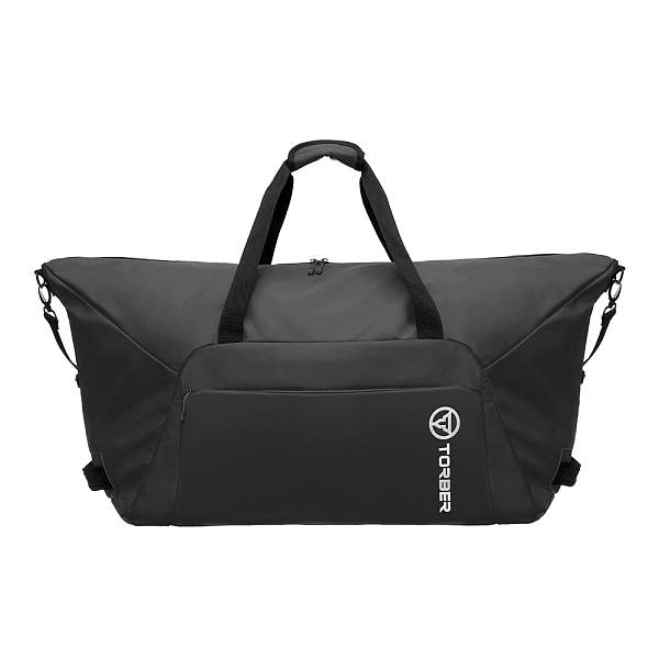Сумка дорожная TORBER Mobi, чёрная, полиэстер 900D с PU покрытием, 65 х 37 х 34 см T1809BL-DY Torber, Артикул: T1809BL-DY фото №1