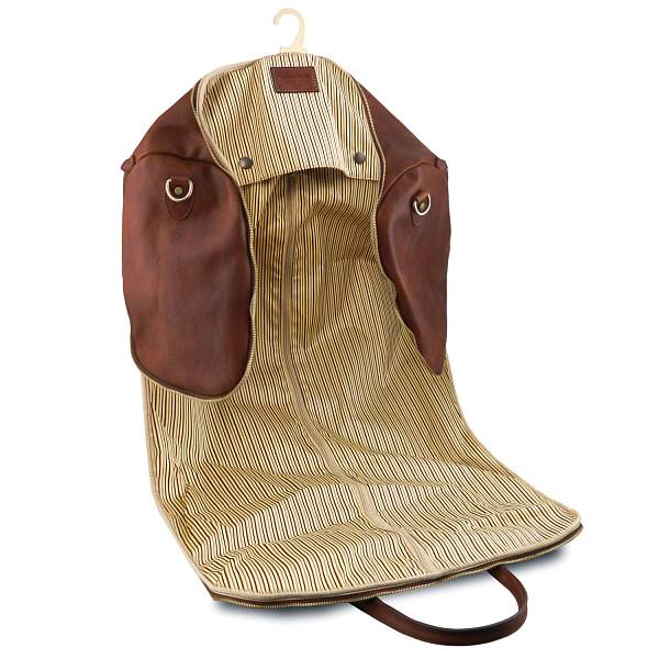 Кожаный дорожный портплед для костюма (Коричневый) Tuscany, Артикул: TL142341-3 фото №1