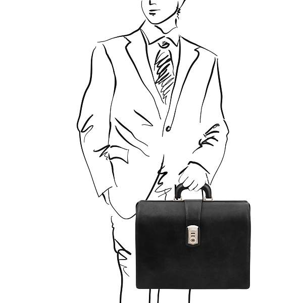 Кожаный портфель-саквояж Tuscany (Черный) Tuscany, Артикул: TL142352-1 фото №1