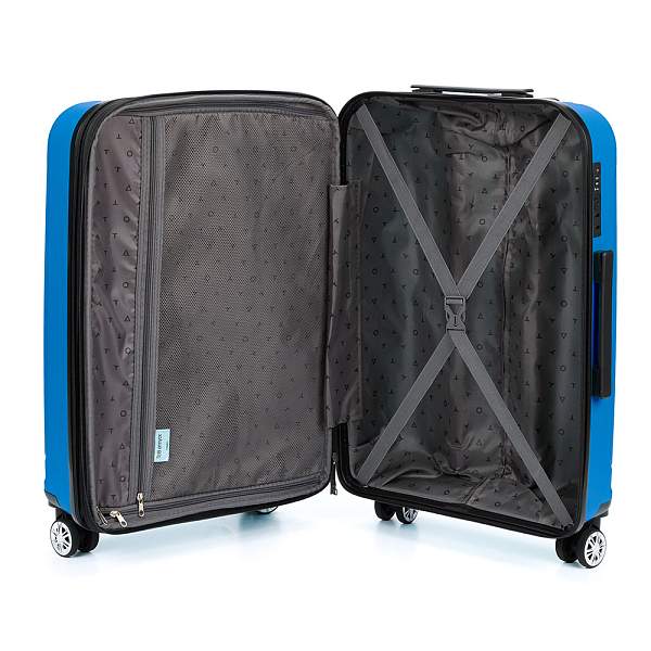 Чемодан TORBER В Отпуск, ярко-синий, полипропилен, 65,5 х 43,5 х 26 см, 62 л T1907B-M Torber, Артикул: T1907B-M фото №1