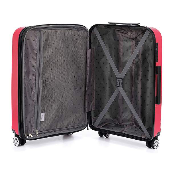 Чемодан TORBER В Отпуск, ярко-розовый, полипропилен, 65,5 х 43,5 х 26 см, 62 л T1907C-M Torber, Артикул: T1907C-M фото №1