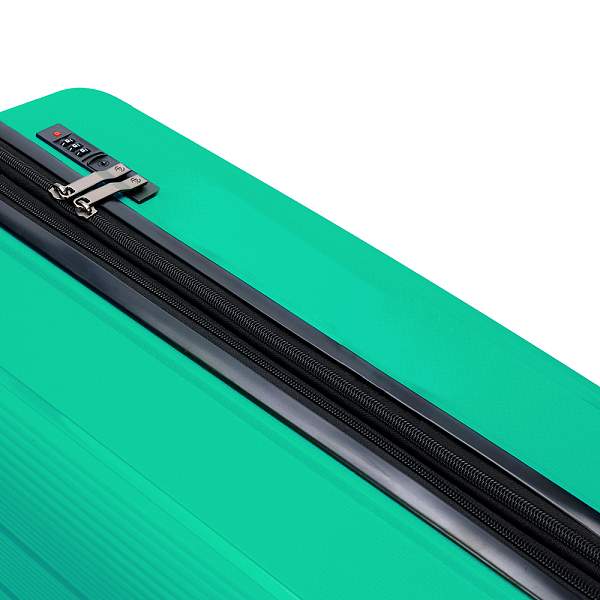 Чемодан TORBER В Отпуск, ярко-бирюзовый, полипропилен, 55 х 36 х 21,5 см, 37 л T1907T-S Torber, Артикул: T1907T-S фото №1