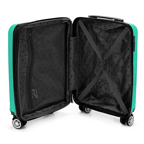 Чемодан TORBER В Отпуск, ярко-бирюзовый, полипропилен, 55 х 36 х 21,5 см, 37 л T1907T-S Torber, Артикул: T1907T-S фото №1